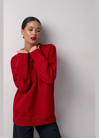 Красный демисезонный джемпер кофта из хлопковой пряжи. Triko Bakh