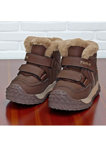 Зимові черевики для хлопчика на вовні дутики на овчині хайтопи на липучках Tom.M (363988560)