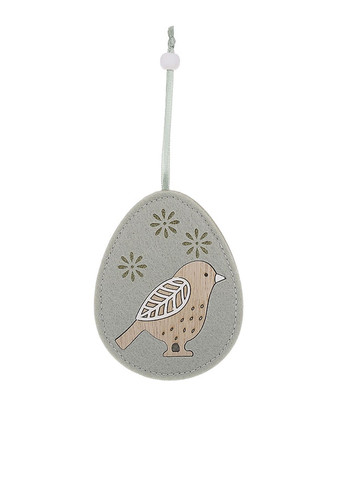 Набор пасхальных подвесок "Яйцо из фетра с деревянным декором Птичка" цвет разноцветный CB-00270712 BonaDi (325813738)