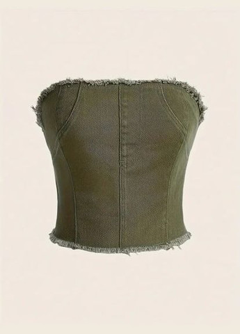 Топ джинсовый с молнией 503 No Brand (350886108)