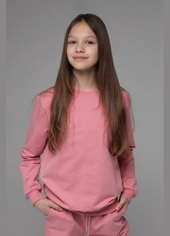 Safari світшот однотонний для дівчинки 60190 158 см (2000989505761d) shop (2000989505761) рожевий повсякденний