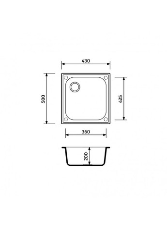Кухонная мойка гранит 43*50 см COMPACTA Моко Adamant (373007070)