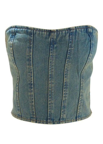 Топ-корсет petite vintage bleach wash зелений PrettyLittleThing (362264499)