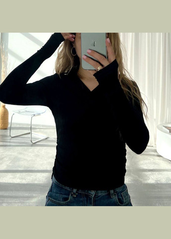 ❤️🔥Стильний, зручний лонгслів "поло" з комірцем та V-подібним вирізом No Brand (346814713)