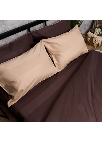 Комплект постельного белья Сатин Premium King Size 220x240 наволочки 4х50х70 (MS-820016663) Moon&Star Cappuccino Duo (400237844)