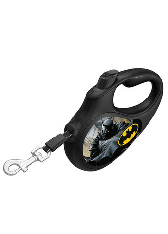 Повідець-рулетка для собак R-leash "Бетмен Чорний" S до 15 кг 5 м світловідбивна стрічка Чорний WAUDOG (279569908)