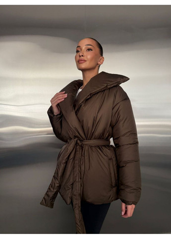 Коричневая демисезонная куртка женская No Brand