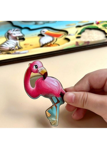 Дерев'яний вкладка-сортер "А де звірі?" ПСД 175 Ubumblebees (297082750)