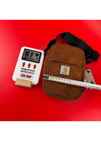 Сумка через плече барсетка Вельветова Кархарт месенджер колір Коричневий No Brand (361668701)