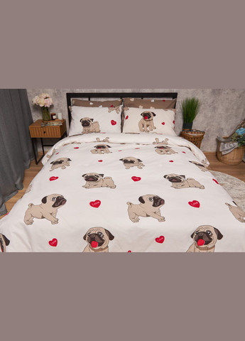 Комплект постельного белья Бязь Gold Люкс «» семейный 143х210х2 наволочки 2х50х70 (MS-820005731) Moon&Star Bulldog Love (302973812)