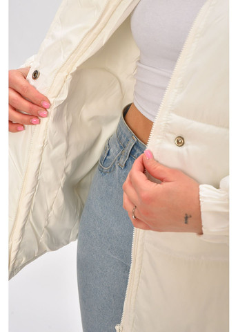 Біла демісезонна куртка жіноча демісезонна білого кольору Let's Shop