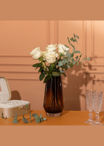 Ваза для цветов стеклянная 26 см стеклянная из цветного стекла 2.2 л. Flower Season (371478792)