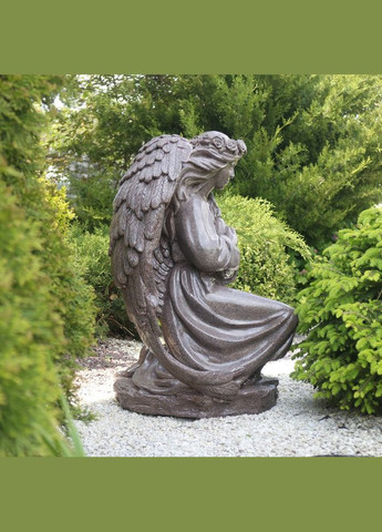 Садовая фигура Ангел с сердцем красный гранит 76х60х60 см (ССПГ000071) Гранд Презент (285720631)