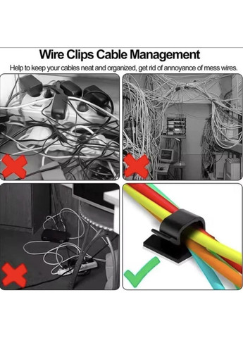 Органайзер фіксатор кабелю тримач для дроту кліпса затискач хомут самоклеючий кабель 3M 1 шт WCL1005 Чорний Captain (370665140)