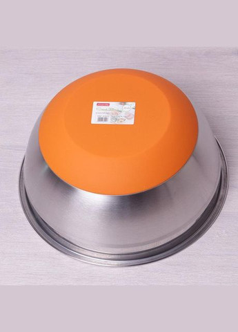 Миска сталева Labro Ø24х11см c силіконовим дном (помаранчева) Kamille (329896049)