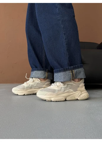 Бежеві літні кросівки adidas ozweego beige textile адідас озвіго No Brand
