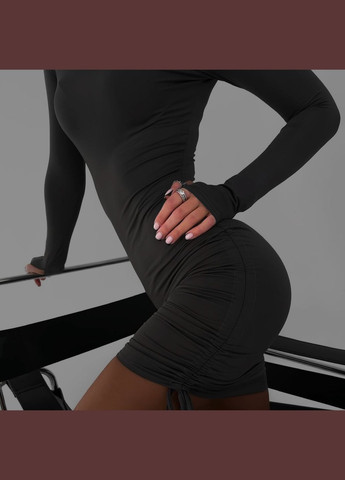 Черное платье с затяжками по бокам Nositi