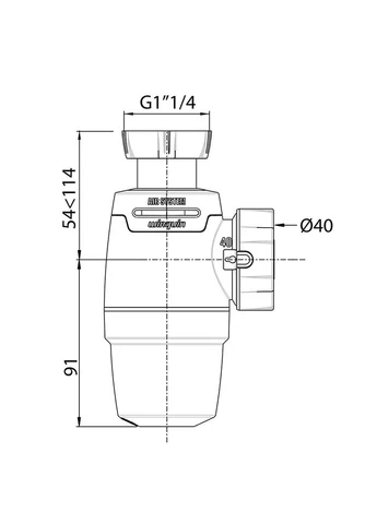 Сифон для раковины Neo Air 1¼"×Ø40мм (9541358) Wirquin (395985028)