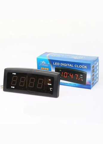 Цифровые настольные часы с Led дисплеем CX 818 с зеленой подсветкой 3V питание от сети Caixing (323000727)