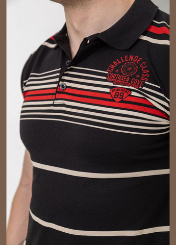 Чорна поло чоловіче в смужку 214r141 з коротким рукавом Ager