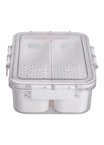 Контейнер для їжі з 2 відсіками 23.5х17х7 см судок для їжі пластиковий 1.4 л Білий HP-27-11 (A-034184) Yiwu (352769546)