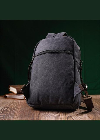 Сумка слінг чоловіча через плече на одну шлейку трансформер із міцного текстилю середня Чорний 35735 Vintage (336889628)