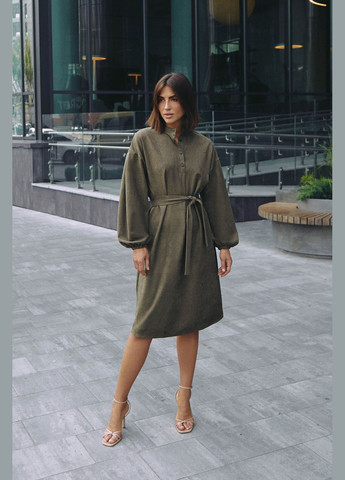 Оливкова повсякденний сукня ST-Seventeen однотонна