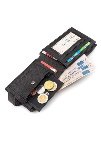 Мужской кожаный кошелек с отделением для прав и монет черный (sku_18328) No Brand (327820062)