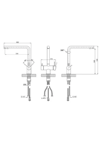 Смеситель для кухни Aria 020F1 (k35) LDARI020F1NKS43359 Nickel LIDZ (392912154)