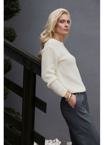 Світло-жовтий зимовий жіночий напівпрозорий теплий джемпер із вовни (2910) Triko Bakh