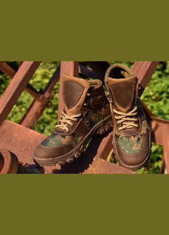 Летние Берцы Женские Ботинки Тактические. 36-48р Коричневые+Пиксель. Гидрофобная кожа! MSLF-2120 36 No Brand (289384774)