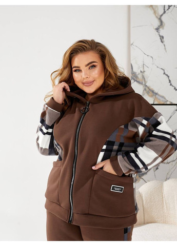 Костюм 474 теплий тринитка на флісі +стьобана поащівка Лаке на синтепоні 100 штани та кофта Україна (371229863)