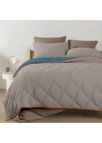 Покривало стьобане двостороннє TAUPE STONE CS2 200x220 см Бежево-блакитний Cosas (379929751)