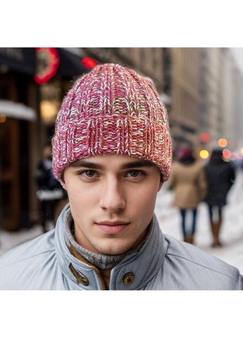 Шапка "Vili" з відворотом для чоловіків, жінок та підлітків - ручна робота від - червоно-біла PRIGRIZ (369165086)