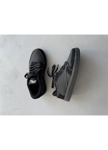Черные демисезонные кроссовки мужские nike air jordan 1 low x travis scott black phantom найк аир джордан черные No Brand