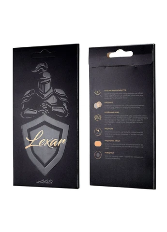 Защитное стекло антистатическое для iPhone XS Max/11 Pro Max черное противоударное Lexar (370165478)