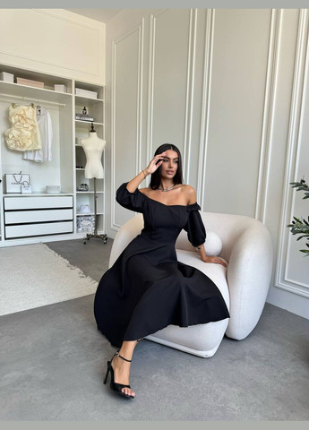 Черное платье Garna однотонное