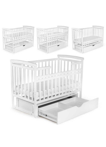 Ліжечко дерев'яне Трансформер 101 шухляда сосна. White (149616) Наталка (341090086)