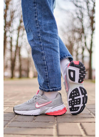 КРОССОВКИ ЖЕНСКИЕ NIKE RUNTEKK GREY PINK НАЙК В2К РАНТЕКК No Brand розовые демисезоны (367177821)