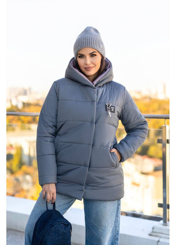 Графітова зимня жіноча зимова куртка з утеплювачем синтепон 250 — заміри в описі куртка-пальто DK/DL Мода без кордонів