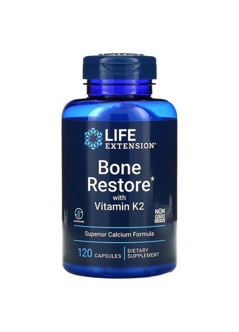 Восстановление костей с витамином К2 Bone Restore Vitamin K 2 120 капсул Life Extension (285272271)