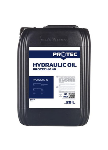 Гідравлічна олива Hydroil HV 46 (20 л) мінеральна (41075) Protec (293511014)