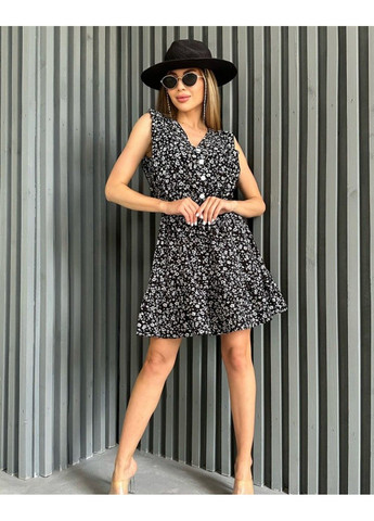 Чорна повсякденний сукня sa-470 чорний ISSA PLUS