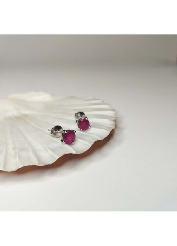 Срібні сережки з натуральним рубіном 1ct (2123354) Silver Breeze (317355341)