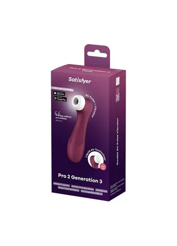 Вакуумный клиторальный стимулятор Pro 2 Generation 3 with Liquid Air Connect App Wine Red Satisfyer (369780026)