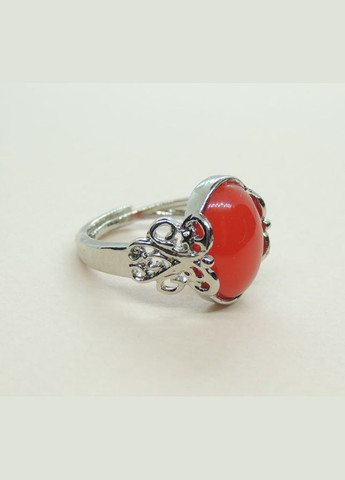 Кольцо с красным камнем перстень мед серебро с большим красным камнем и узорами р. регулируемый Fashion Jewelry (285110836)