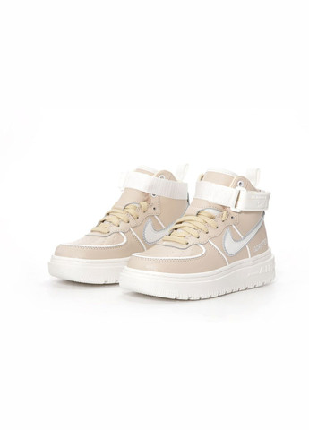 Кросівки зимові жіночі Nike Air Force 1 winter high beige white fur Gore-Tex | Найк Аір Форс 1 високі бежеві білі з хутром No Brand бежеві зими (309006048)