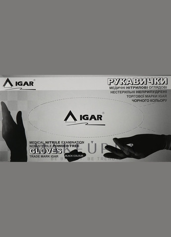 Рукавички нітрилові, без пудри, розмір M (7-8), 200 шт., чорні 200шт (1036104-28773434) Igar (369401804)