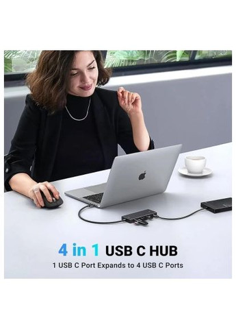 Концентратор (35584) Ugreen USB-C to 4xUSB-C 3.2 Gen2 10Gbps CM806 black (366645264)