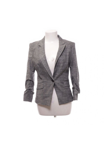 Серый женский пиджак рукав 3/4 для женщины 0815882-1 H&M в клеточку - демисезонный